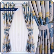Bridal satin curtains with floral motif, 6 waves