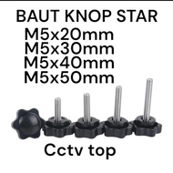 STAR KNOB BOLT M5X20 TO 50MM