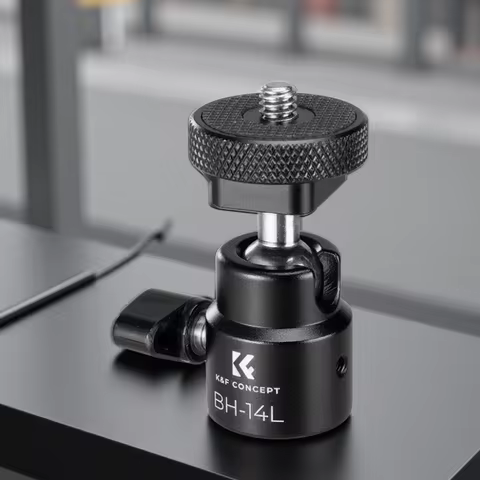 K&F Concept Super Clamp Camera Clamp with 360 Ballhead for GoPro/AKASO/Insta360/Pocket 3 Mount