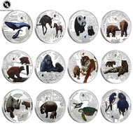 African Endangered Animals Challenge Coin Metal Silver Plated Crystal 1000 Kwacha Zambia Commemorati