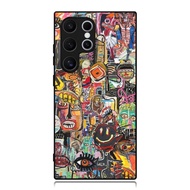 Case Samsung S25 S24 S23 S22 S21 S20 S9 S8 S7 Ultra Plus FE Edge Phone Softcase BASQUIAT paint art