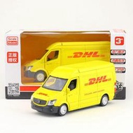 馬珂垯合金汽車1 36 DHL快遞車斯賓特M V商務模型 玩具盒裝
