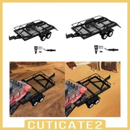 [Cuticate2] RC Trailer with Hook Hitch Double Axle High Performance with Hide Ramps Flatbed Rescue T