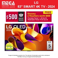 LG OLED83G4PSA 83" OLED EVO G4 4K SMART TV | Free WMT | Free $500 Grocery Vouchers Redeem From LG