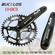 DECKAS 104BCD MTB Crankset 42/44/46/48/50/52T Bicycle Chainring Bike Crank for 8/9/10/11S Crankset