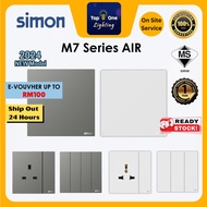 🔥 NEW 🔥SIMON [European Brand] M7 Series AIR White & Grey Switch Switches & Socket Outlet 1 gang 2 ga
