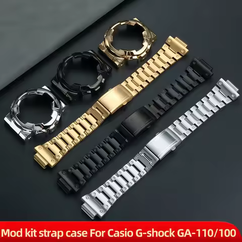GA110 Mod kit strap case For Casio G-shock GA-100/110 man's Modified Stainless steel case Watchband 