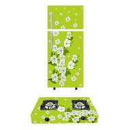 2-DOOR FRIDGE & 2-BURNER STOVE STICKERS WITH RAMI FLOWER MOTIF