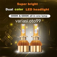 2-COLOR LED CAR LIGHTS WHITE & YELLOW H4 AND H11