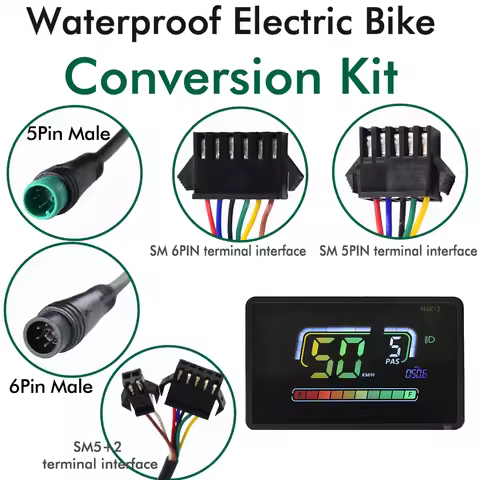 URAT2 H6C-2 Bicycle Computer Intelligent Waterproof Bike Speedometer UART 2 Screen 24V-60V LCD Speed