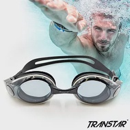 TRANSTAR 泳鏡 抗UV塑鋼鏡片-按鍵式扣帶-9450黑色