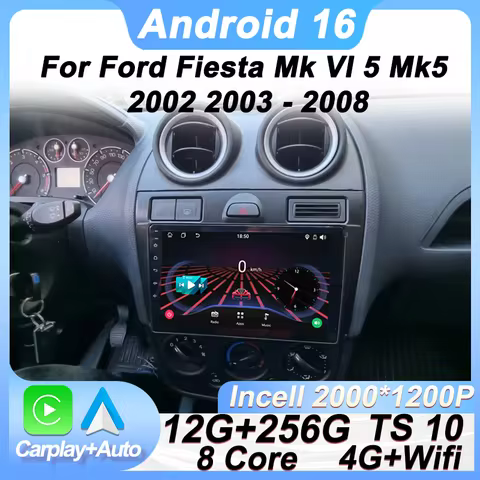 Car Radio Android 16 For Ford Fiesta Mk VI 5 Mk5 2002 2003 - 2008 GPS Navigation Intelligent System 