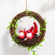 Home Decoration Colorful Couple Bird Balcony Flower Decoration Simulation Bird