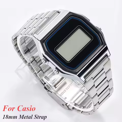 Stainless Steel Watchband for Casio F108 F-91W A158W A168 F105 AE1300 AE1200 Metal Wrist Strap 18mm 