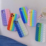 ◎Realme 8 8Pro C25 C21Y C21 C15 C20 C12 C11 Soft Silicone Pop it Bubble Rainbow Silicone Case Cover