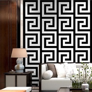 Black and White Gold Room Wallpaper Hotel Restaurant Background Modern Chinese Style Living Room Bed