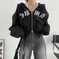 Japanese Women's Zipper Hoodie Crop Sweater Hoodie Women Zip Hoodie Crop Hoodie
