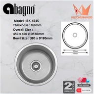 Abagno Single Bowl Kitchen Sink BK-4545 / Sinki untuk Dapur / KUTCHENHAUSS