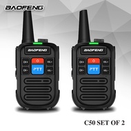 HT BAOFENG BF-C50 Set 2 Unit BAOFENG BF C50 Two Way Mini Walkie Talkie Jarak Jauh UHF Single Band