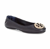 Tory Burch Minnie Travel Ballet Flat Shoes - Perfect Navy