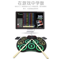 Portable Silicone Electronic Drum Hand Roll-up Drum Kit Beginner Electric Steel Drum out Playing Drum Children's Toy