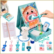 Dentist Play Set Kid's Simulation Dentist wooden Toy Indoor Activity Set for School Camping