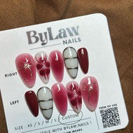 [ BYLAW.NAILS ] RED OMBRE | PREMIUM FAKE NAILS | PRESS ON NAILS | False nails | FAKE NAILS GRADUATIO