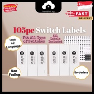 [SG] 105pc English Chinese Logo UV Printed Borderless Switch Label Premium Waterproof Decal Switch S