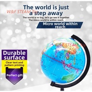 W&F 14.2cm English Globe Earth with Night Light 🌍 Edukasi HD Educational Desk Globe for Students 7+