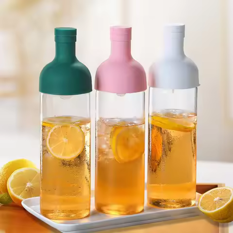 New 350ML/750ML/1L Cold Brew Coffee Glass Bottle Pot Filtered Cold Brew Bottle Portable Cold Brew Cu