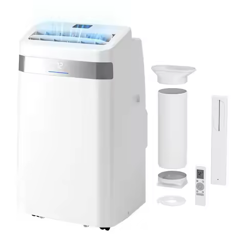 12000 BTU 4-in-1 Portable AC, Cools 550 Sq.Ft with Dehumidifier, Fan & Sleep Mode, Custom