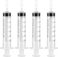 4 Pack Plastic 30ml Syringes with Cap, Sterile Syringe Individually Packaged for Labs, Liquid Measur