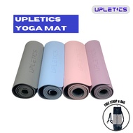 Upletics TPE Yoga Mat Anti Slip [Free Bag &amp; Strap] | Yoga Mat | Sports Mat | Tpe Mattress | Gym Mat | Pilates Mattress