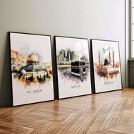Islamic Wall Art: Beautiful Posters of Masjid Al-Aqsa, Masjid Nabawi & Masjidil Haram