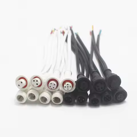 M12 Male Female Plug Socket IP67 Waterproof 2Pin 3Pin 4Pin 5Pin Cable Connector 250V AC/DC Connector