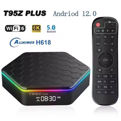 T95Z Plus Smart TV Box Android 12.0 Allwinner H618 Quad Core 8K Wifi6 100M LAN Dual Wifi 2.4G 5G RAM