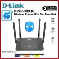D-LINK DWR-M930 N300 4G LTE Wireless Router &amp; Sim Card Slot Support all Telco Maxis/Digi/Celcom Hotspot Unlimited Data