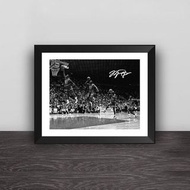現貨在台灣NBA 籃球之神Michael Jordan麥可喬丹罰球線起跳扣籃經典海報木質畫框實木照片牆桌擺家居壁畫