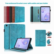 Tree Embossed Stand Protector Leather Flip Cover for Samsung Galaxy Tab A7 S6 Lite T510 T580 T590 T720 T307 Tablet With Wallet Case