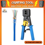 EZ RJ45 Crimp Tool Pass Through Cat5 Cat5e Cat6 Crimping Tool for RJ45/RJ12 Regular and End-Pass-Thr