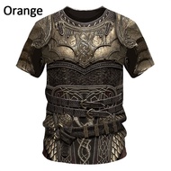 Vintage Medieval Knight Armor 3D Print Tee Mens Designer Clothes Men's Casual Retro O Neck Short Sle