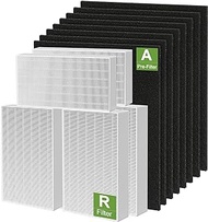 Smilyan Hpa300 HEPA Replacement Filter R for Honeywell HPA300 HPA200 HPA100 HPA090 Series Air Purifier, Compared to HRF-R3 HRF-R2 HRF-R1 (6 Hepa + 8 Carbon)