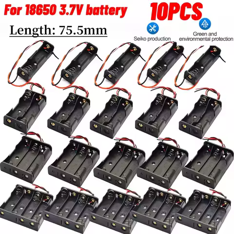 8650 Battery Storage Box Case 1 2 3 4 Slot Battery Container With Wire Lead DIY Batteries Clip Holde