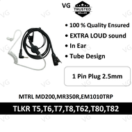 MOTOROLA Walkie talkie earpiece earphone headphone headset with PTT mic single 1 pin 2.5mm T6 T8 T62