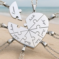 Personalized Necklace 2/3/4/5/6/7/8 PCS BFF Puzzle Name Heart Pendants Family Love Jewelry Free Engr
