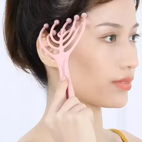 Head Massager Scalp Neck Comb Roller Five Finger 9 Claws Steel Ball Hand Held Relax Spa Hair Care fo