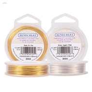 1Set Round Copper Wire for Jewelry Making Gold &amp; Silver Mixed Color 20 Gauge 0.8mm about 32.8 Feet(10m)/roll 1pc/color 2pcs/set