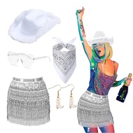 50S 60S 70S 80S ชุดดิสโก้สำหรับผู้หญิงชุดแต่งกายคาวเกิร์ลเวสเทิร์นดิสโก้หมวกผู้ใหญ่