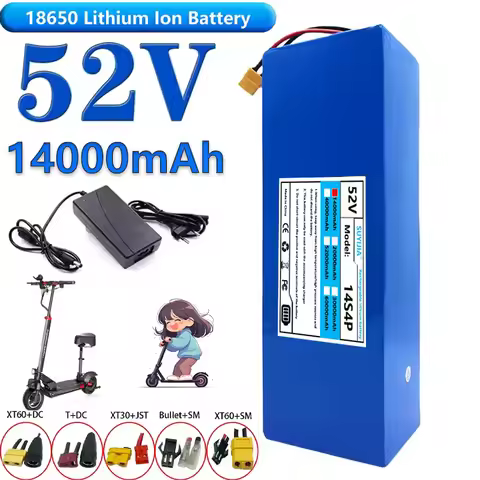 High Capacity 52V 14S4P 14000mah 1500W 18650 Lithium Battery Pack with BMS for Balance Car,Bike Scoo