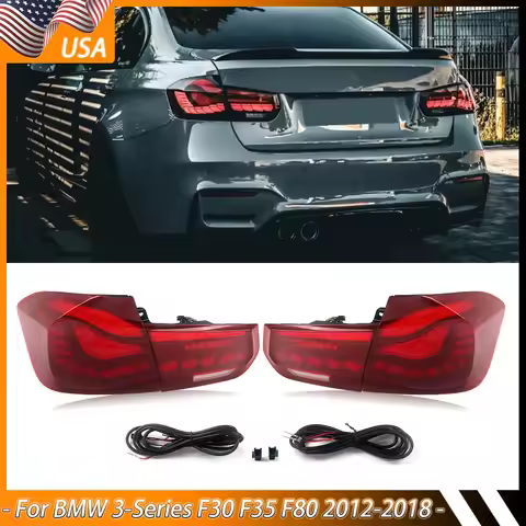 Red Lamp For BMW 3 Series 2012-2018 320d 330d 320i Tail Lights M3 F30 F35 F80 GTS Style LED Tail Lig